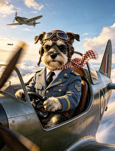 Schnauzer spitfire pilot - schnauzer,